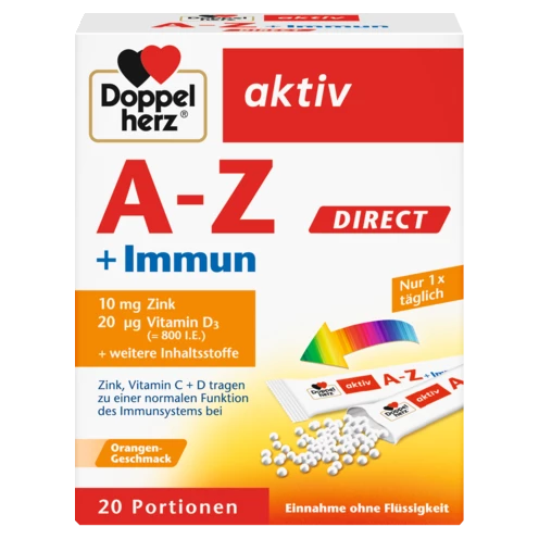 Abbildung der Produktverpackung Doppelherz aktiv A-Z DIRECT Frontansicht